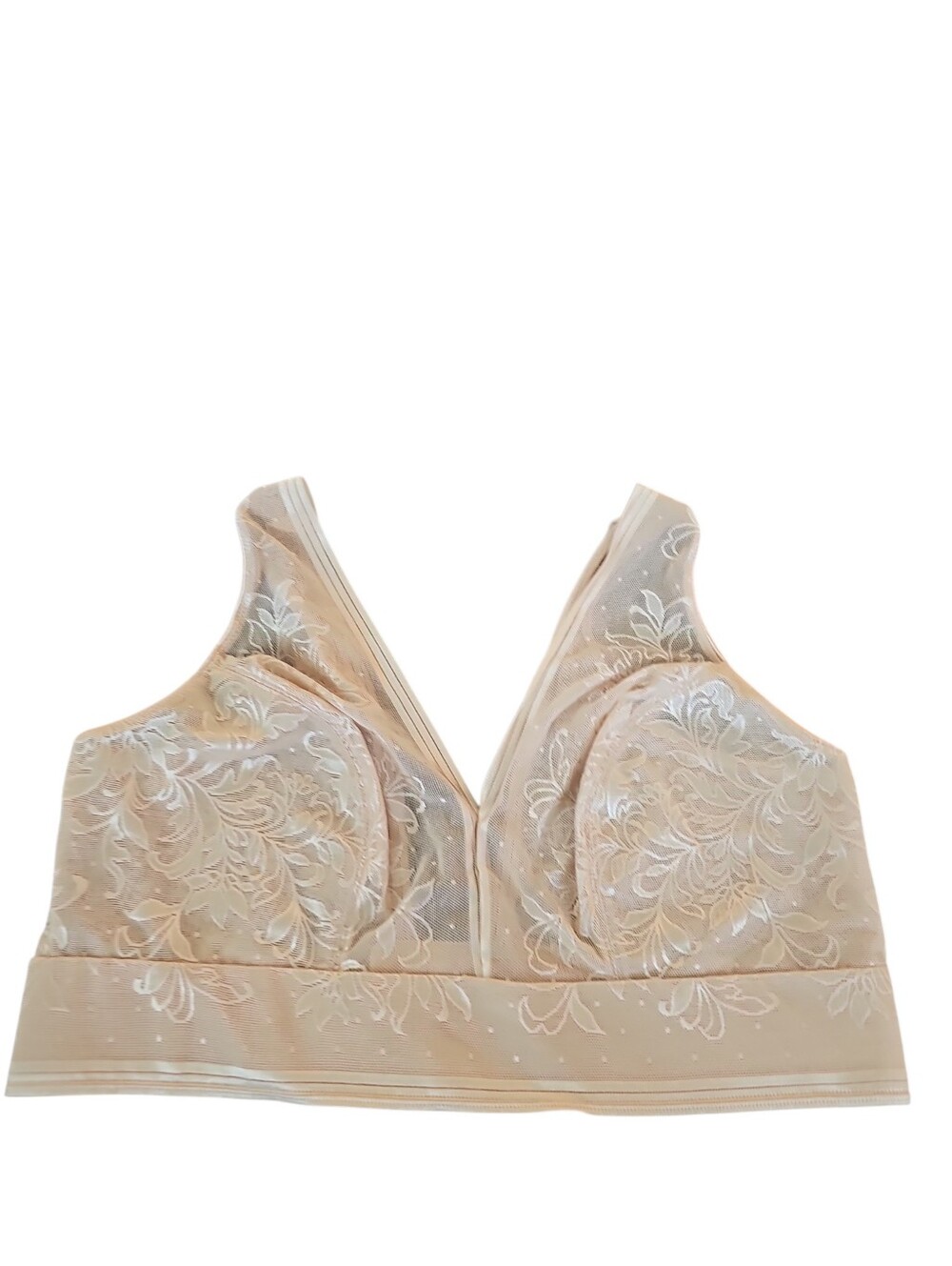 Wacoal Net Effect Sheer Floral Lace Bralette Pink Sz 38 Up To D/DD CUP - Picture 2 of 4